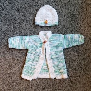 Baby knitted robe & hat